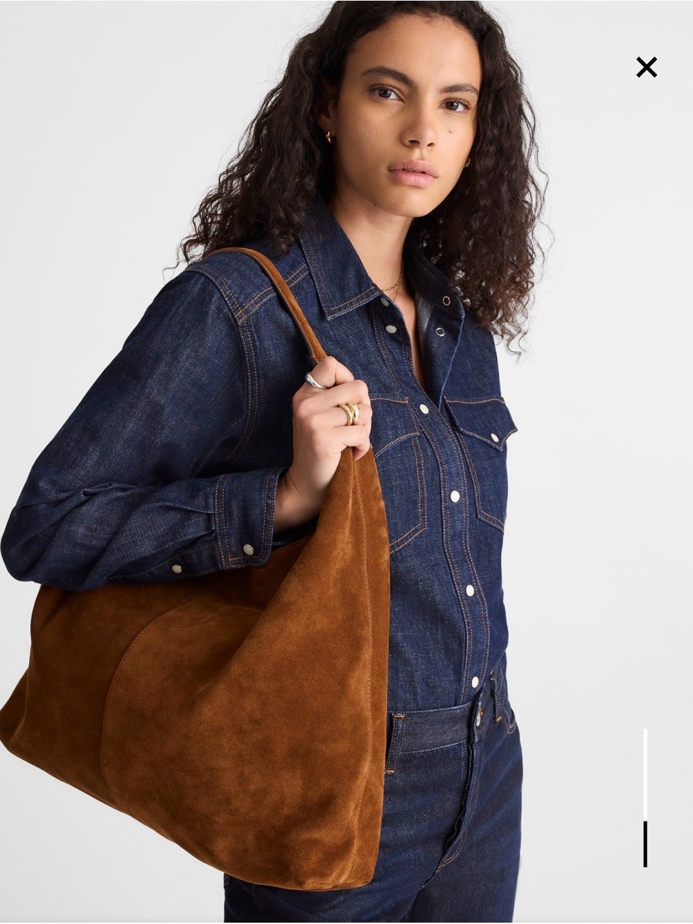 Madewell Mylie Suede shoulder bag, Chestnut Brown, nwt